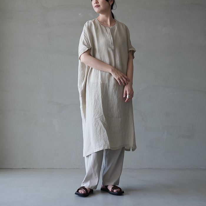 e261t206) / evam eva (エヴァムエヴァ) / linen poncho(リネン