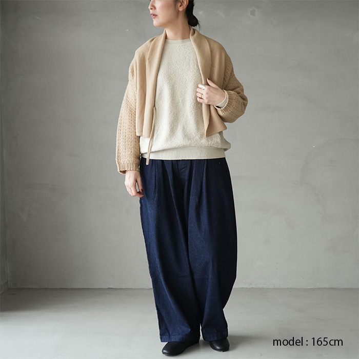 ヴラスブラム 桑の実染め ライトリネン×ボタニカルダイブラウス 2way ボタニカルダイ リネン 2WAYブラウス／Vlas Blomme