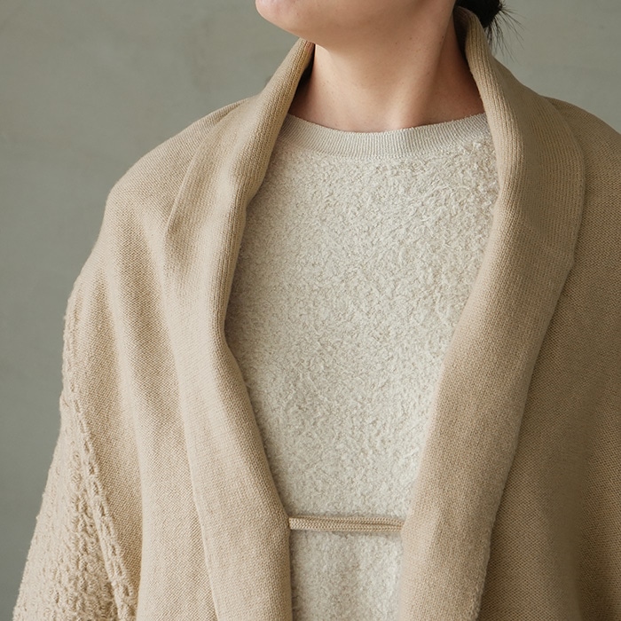 ヴラスブラム 桑の実染め ライトリネン×ボタニカルダイブラウス 2way ボタニカルダイ リネン 2WAYブラウス／Vlas Blomme