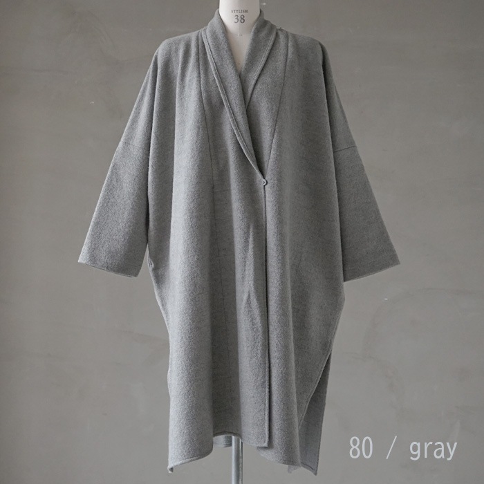 evam eva プレスウールローブコート　E213K117 evam eva エヴァムエヴァ プレスウールローブコート press wool