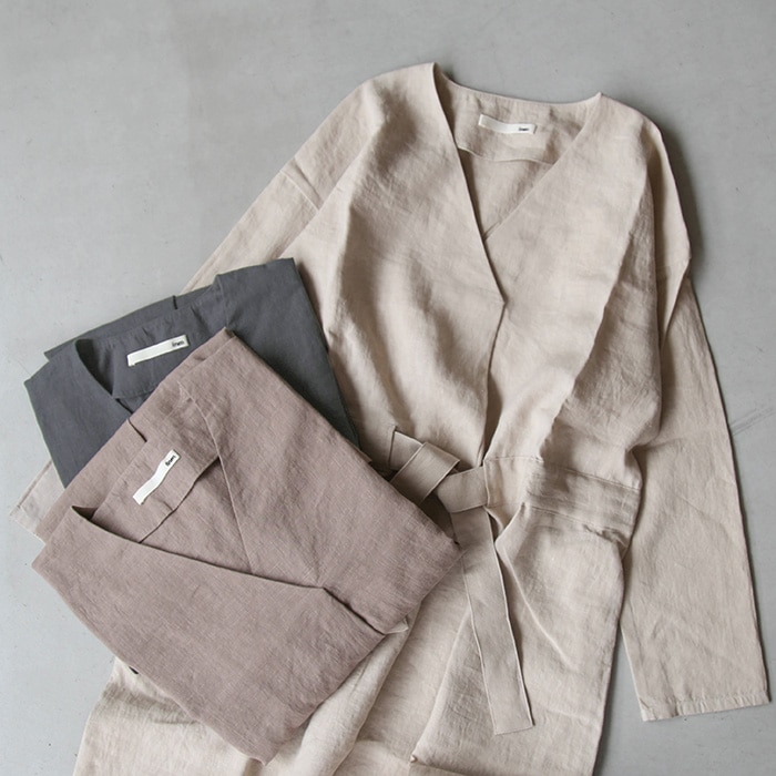 evam eva リネン ワンピース e221t035) / evam eva(エヴァムエヴァ) / water linen one