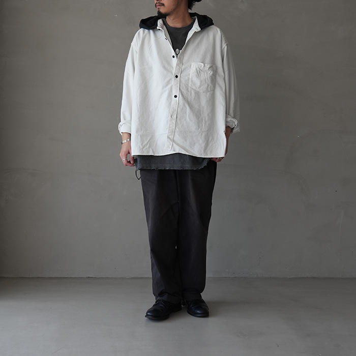 トップス ANCELLM 25SS HOODIE SHIRT 25SS】ANCELLM HOODIE SHIRT(BLACK) ANC-SH57 | IAAAM ONLINE STORE
