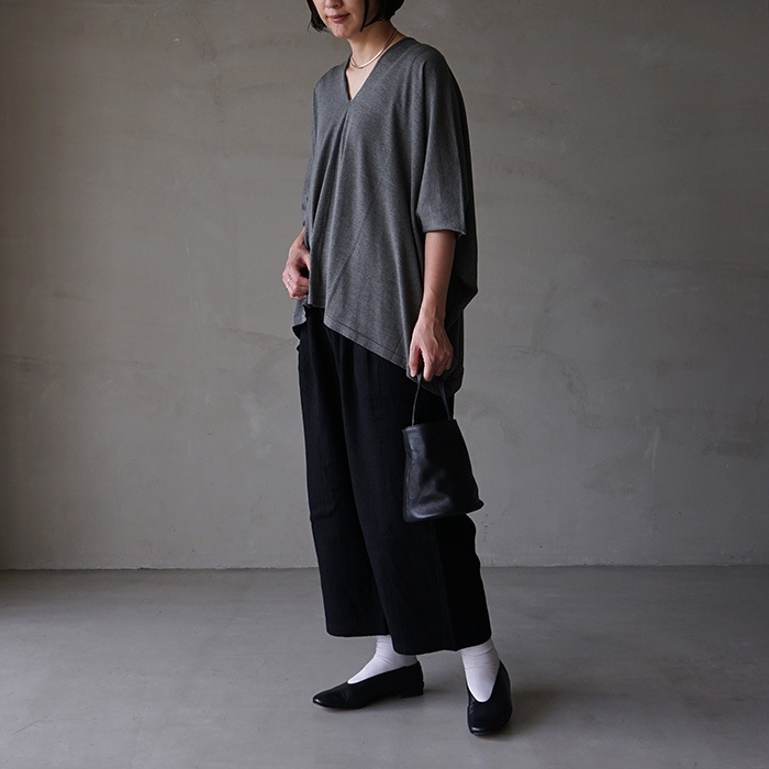 ○(e243t084) / evam eva(エヴァムエヴァ) /linen wool pants(リネン