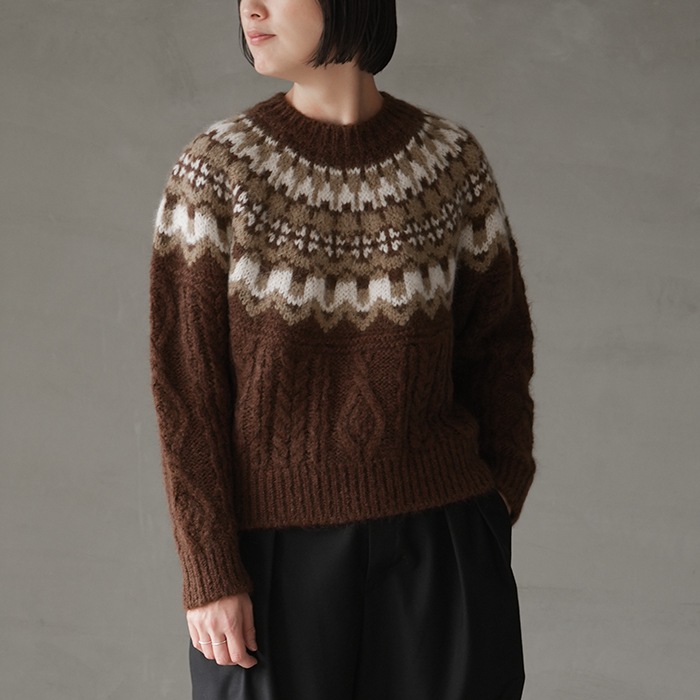 20%OFF】（bn-24fl-054） / BATONER(バトナー) /MOHAIR NORDIC CREW