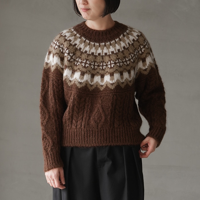 20%OFF】（bn-24fl-054） / BATONER(バトナー) /MOHAIR NORDIC CREW
