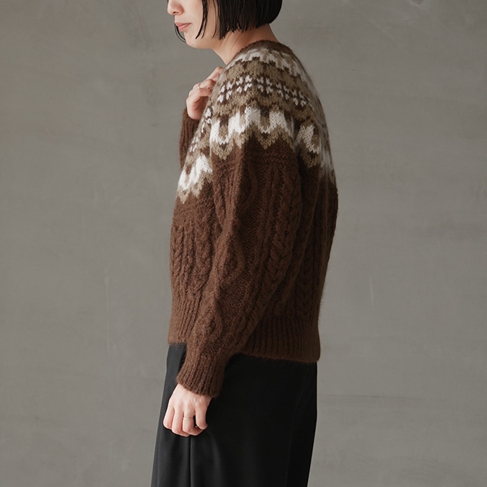 20%OFF】（bn-24fl-054） / BATONER(バトナー) /MOHAIR NORDIC CREW