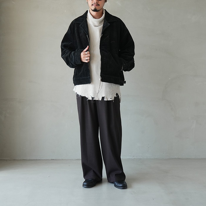 anc-ct135) / ANCELLM (アンセルム) / DAMAGE WAFFLE HI-NECK LS