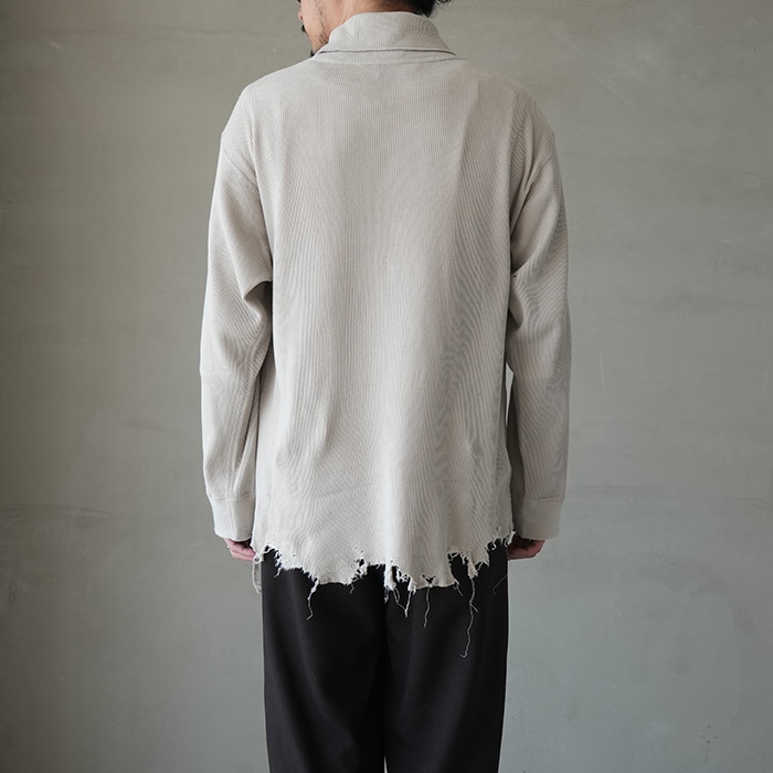 anc-ct135) / ANCELLM (アンセルム) / DAMAGE WAFFLE HI-NECK LS T