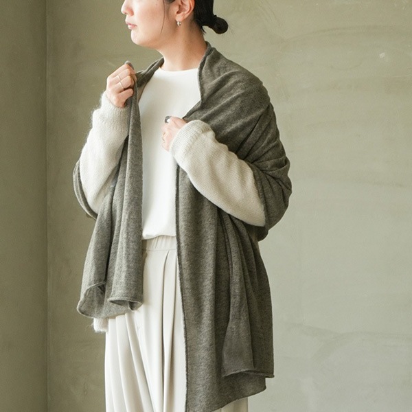 e263g040) / evam eva (エヴァムエヴァ) / wool cashmere stole(ウール