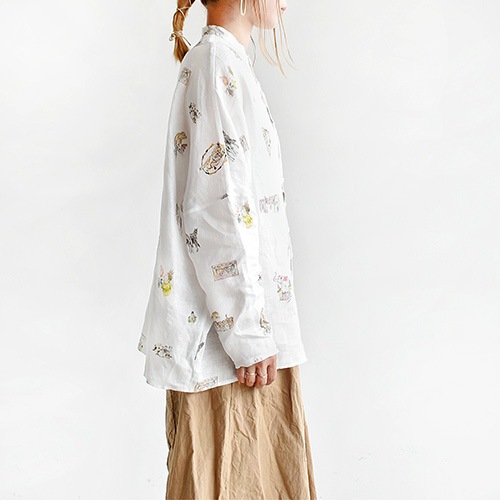 アールアンドディーエムコー サーカスバギーシャツ LINEN 麻 人気 6 4279) / R&D.M.Co/OLDMANS TAILOR(アールアンドディーエムコー