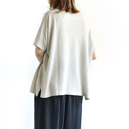 e201k167) / evam eva(エヴァムエヴァ) / linen silk pullover