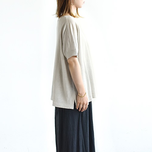 e201k167) / evam eva(エヴァムエヴァ) / linen silk pullover