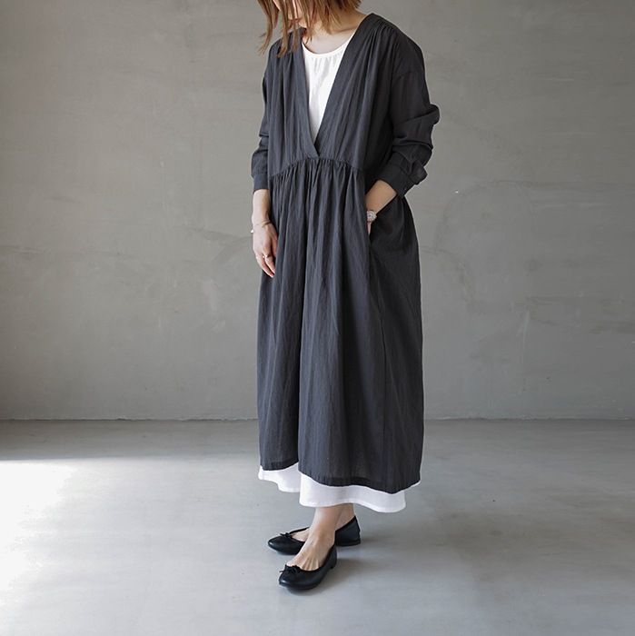 e221t077) / evam eva(エヴァムエヴァ) / cotton one piece(コットン