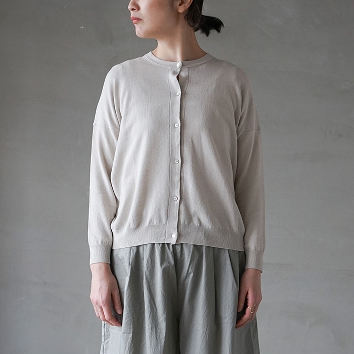 evam eva - evam eva(vie)　ローゲージコットン　カーディガン evam eva - cotton gathered cardigan エヴァムエヴァ コットン