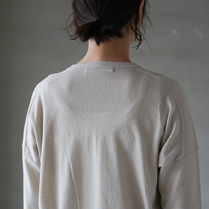 evam eva(エヴァムエヴァ) カーディガン レディース グレー×アイボリー 半袖/シルク evam eva(エヴァムエヴァ) カーディガン レディース グレー×アイボリー