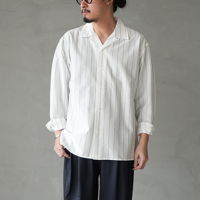 km26s-023）/ KANEMASA(カネマサ) / 46G Stripe Delta Shirt(46G