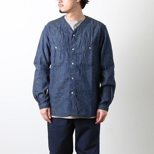 81-8073-81) / orslow(オアスロウ) / 別注NO COLLAR SHIRT DENIM
