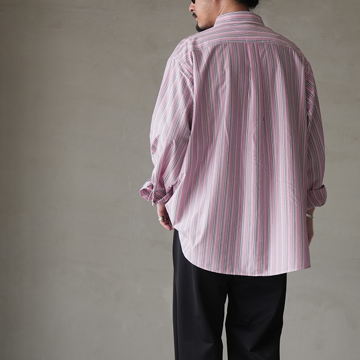 km26s-024）/ KANEMASA(カネマサ) / 46G Stripe Atmosphere Shirt(46G