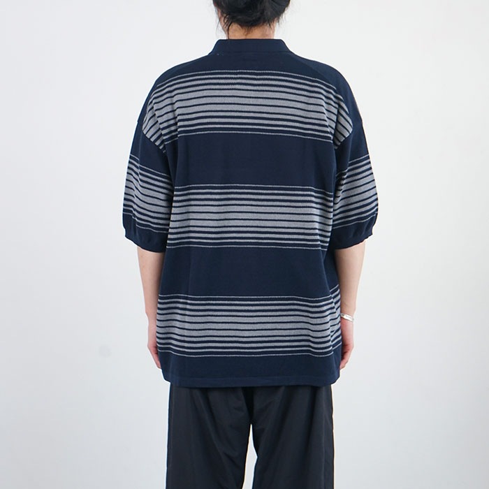NANAMICA 24SS Mサイズ 日系ゆったりストライプ柄ニットポロシャツ 10%OFF】◇(suhs413) / nanamica(ナナミカ) / Stripe Polo