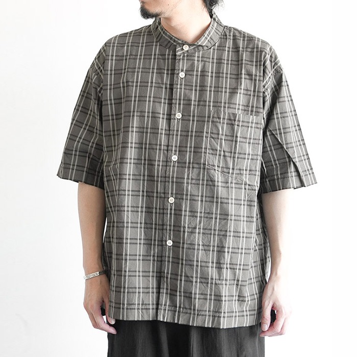 20%OFF】(r39405) / RINEN(リネン) / 50/1オーガニックチェック 半袖 