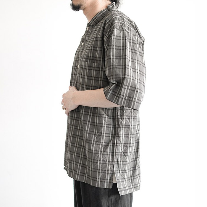 20%OFF】(r39405) / RINEN(リネン) / 50/1オーガニックチェック 半袖