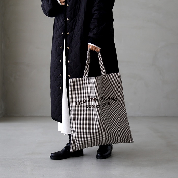 R&D.M.Co エコバッグ レタードバッグ 黒×白 オールドマンズテーラー 5123) / R&D.M.Co-/OLDMANS TAILOR(アールアンドディーエムコー