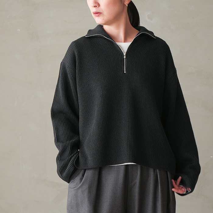 BATONER バトナー 別注 ハーフジップアップ カットソー 黒 2 BATONER バトナー 別注 ハーフジップアップ カットソー 黒 2