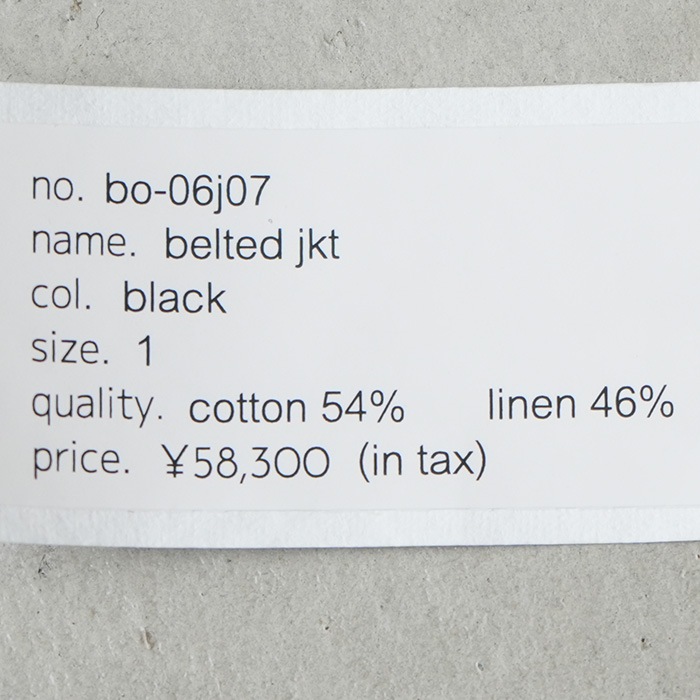 bo-06j07) / barbell object(バーベルオブジェクト) / belted jkt
