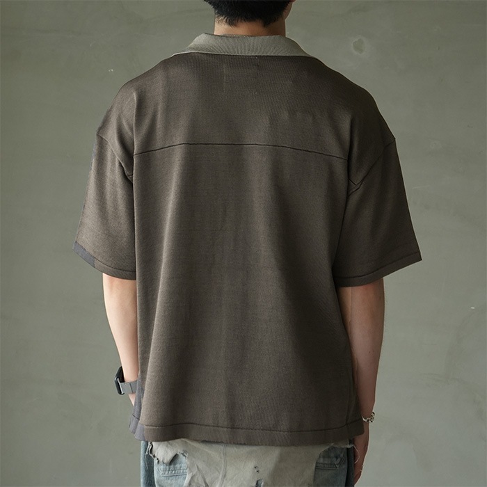 ◎(anc-kn20) / ANCELLM (アンセルム) /OPEN COLLAR KNIT S/S