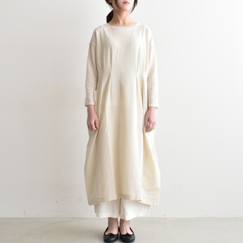 e201t062) / evam eva(エヴァムエヴァ) / cotton linen drop pocket OP