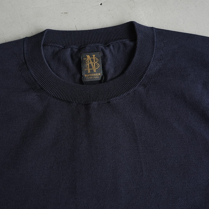 BATONER シーアイランドコットンクルーネックニット ブラック 40%OFF】(bn-25sm-014)/ BATONER(バトナー)/THE SEAILAND COTTON