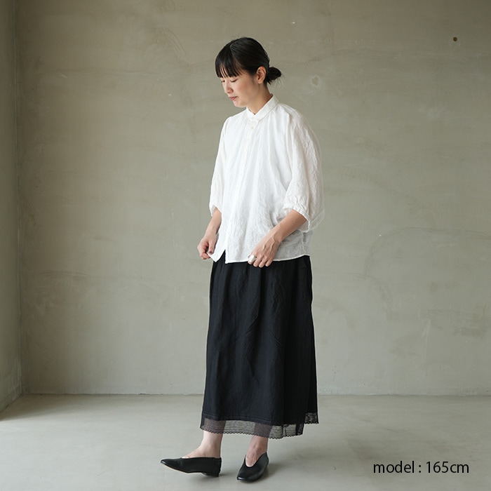 Vlas Blomme　ヴラスブラム　シルク混コットンリネン　ロングスカート Vlas Blomme｜コルトレイク リネン デニム 2way スカート