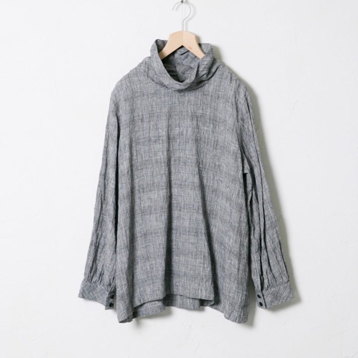 Vlas Blomme】 コルトレイクリネン混 2wayロングシャツワンピース Vlas