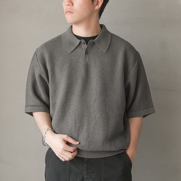 20%OFF】(bn-25sm-064)/ BATONER(バトナー)/OX SUMMER KNIT POLO