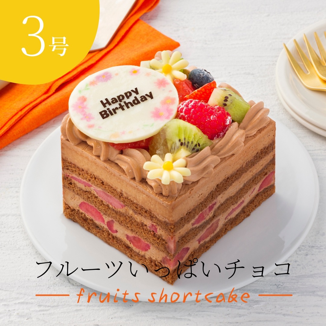 フルーツいっぱいチョコケーキ