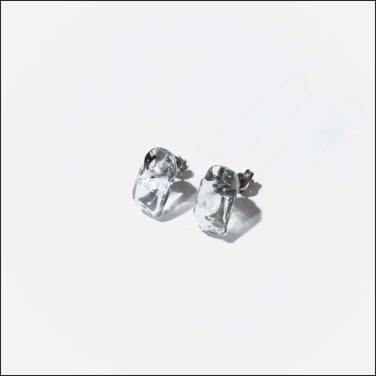 日食なつこ　×　HARIO Lampwork Factory　煙と水晶モチーフアクセサリー（ピアス）