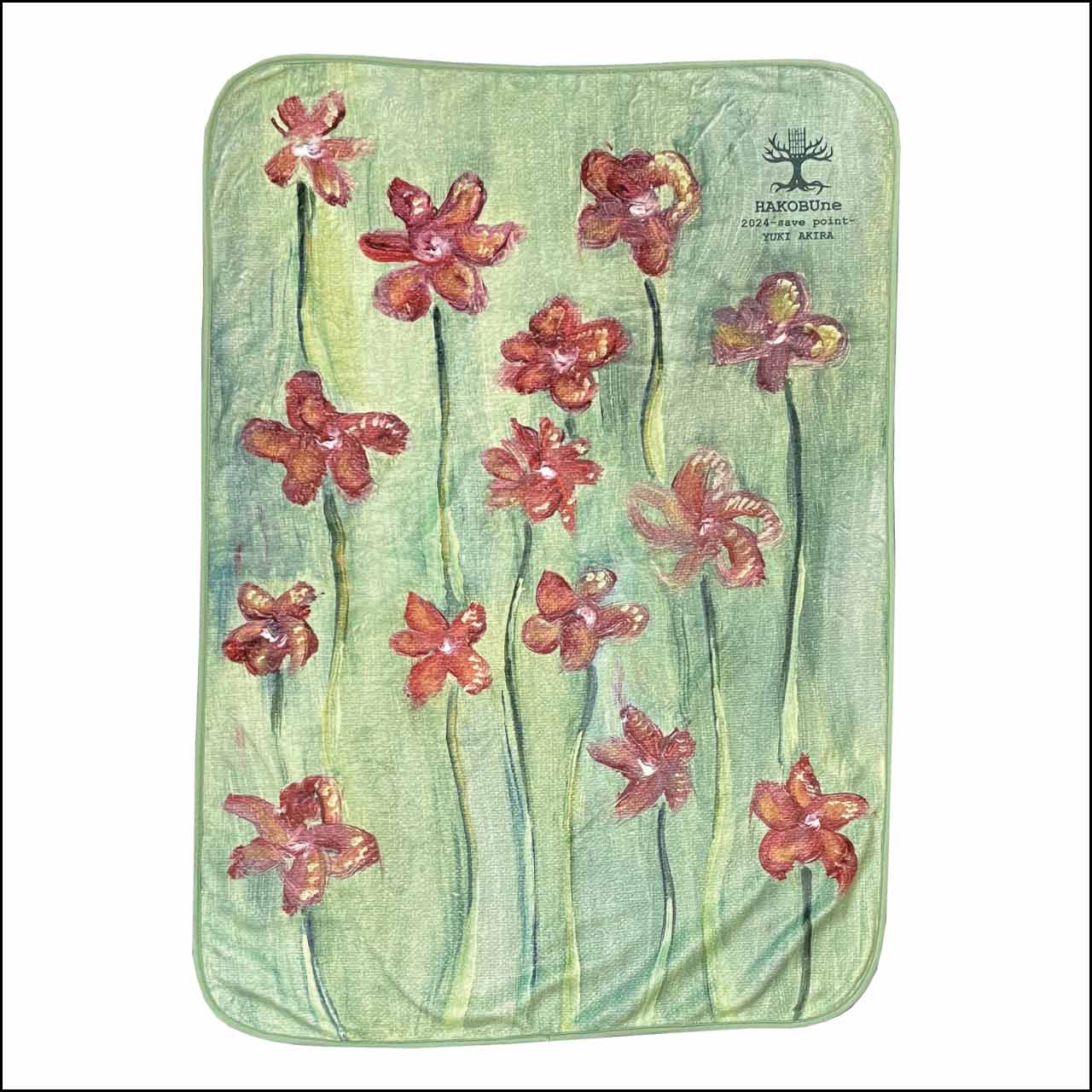 YUKIAKIRA 赤い花大判ブランケット