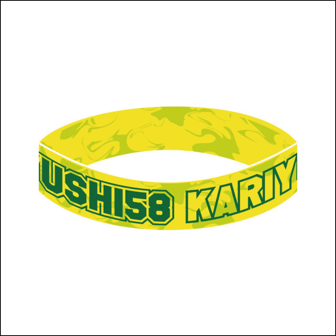 【SALE】「KARIYUSHI５８」マーブル柄ロゴシリコンバンド