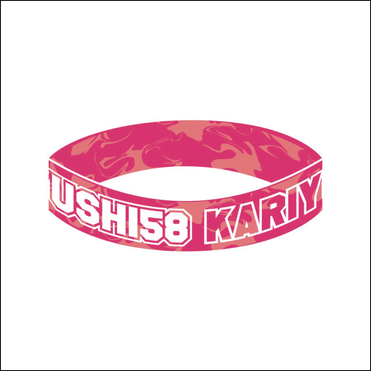 【SALE】「KARIYUSHI５８」マーブル柄ロゴシリコンバンド