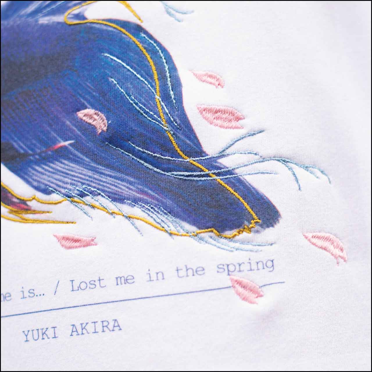 魚の僕には春の水流 刺繍ロングTシャツ