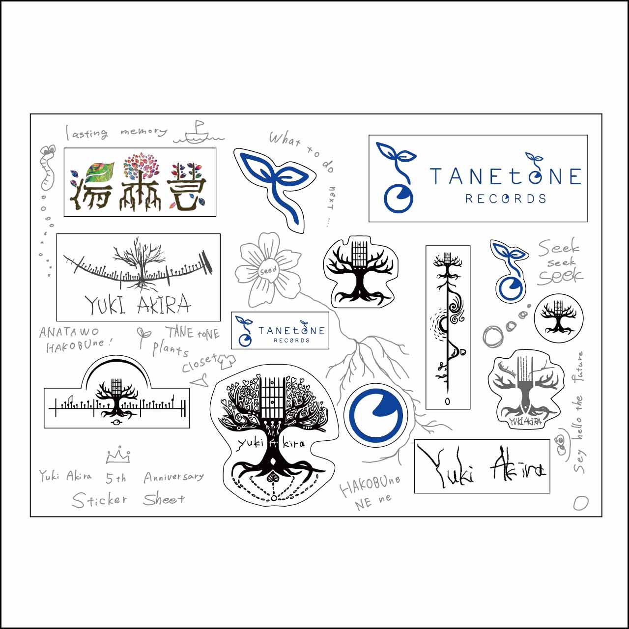 YUKIAKIRA 5周年ロゴ大集合ステッカー