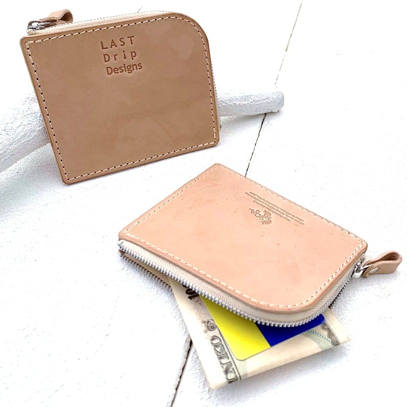 【 本ヌメ革 牛革 L字財布 小銭入れつき 】 スマート L字ファスナー 財布 ／ コンパクト財布 ミニ財布 革財布 ・ cowhide カウハイド レザー 本革 ｜ 経年変化 おすすめ nfl ps