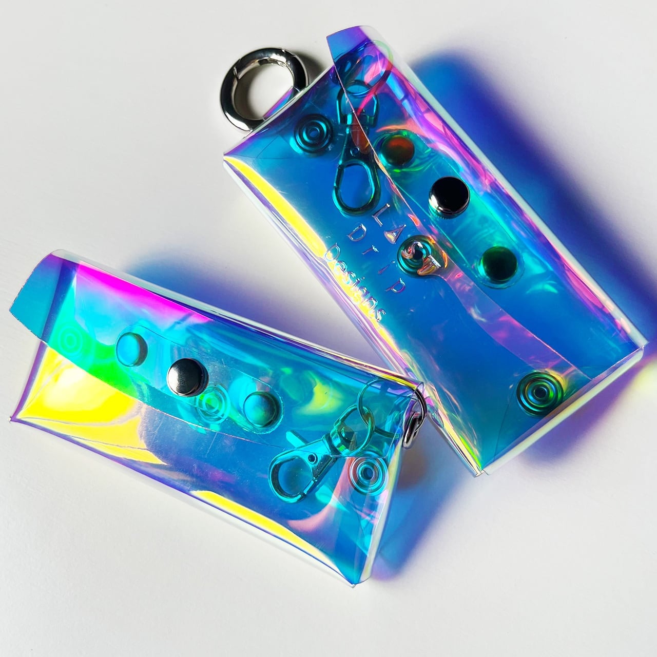 【 オーロラ キーケース 2トーン 】 シェアする セパレートキーケース ／ スマートキー ・ 虹色 防水 ビニール PVC ｜ フェス アウトドア レジャー おすすめ acp pst