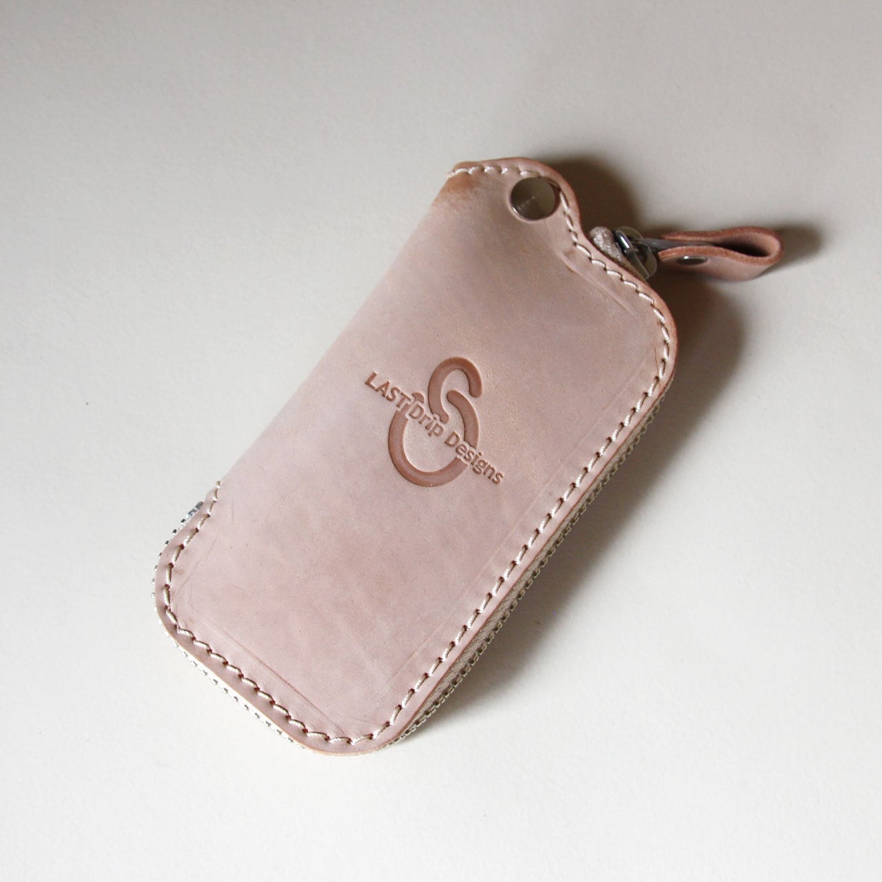 【 完売 次回無し 本ヌメ革 デットストック 馬革 ファスナー キーケース スリム 】 1点物 限定品 J字ZIPキーケース / スマートキー ・ コードバン cordovan 本革 | 経年変化 おすすめ nfl pst 001