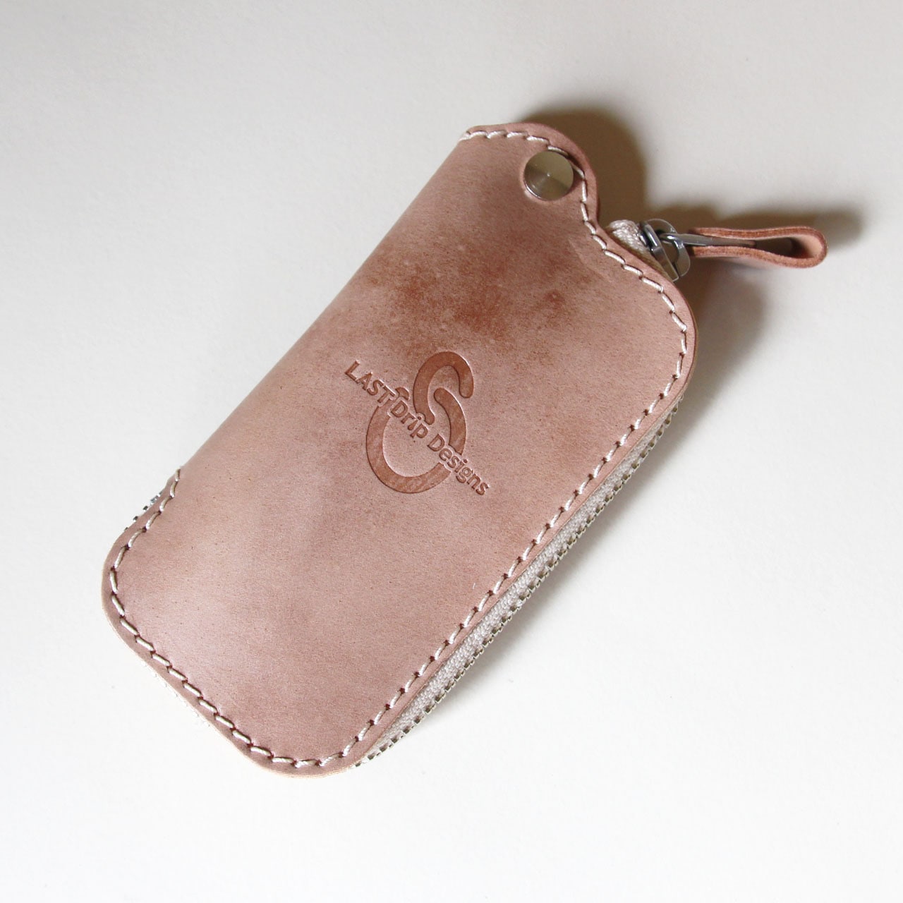 【 完売 次回無し 本ヌメ革 デットストック 馬革 ファスナー キーケース スリム 1点物 】限定品 J字ZIPキーケース / スマートキー ・ コードバン cordovan 本革 | 経年変化 おすすめ nfl pst 004