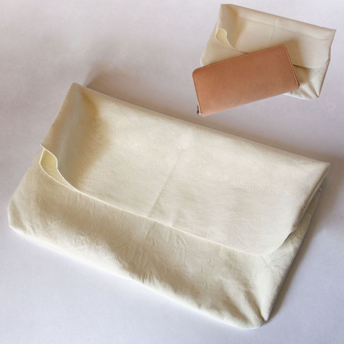 【 レザーケア 羊革 セーム革 保護袋 】 セームクロス 財布 保護カバー 収納袋 ／ 革用クロス 保護ケース クリーニング レザーメンテナンス おすすめ ・ レザー 本革 ｜ 経年変化 おすすめ mnt pst