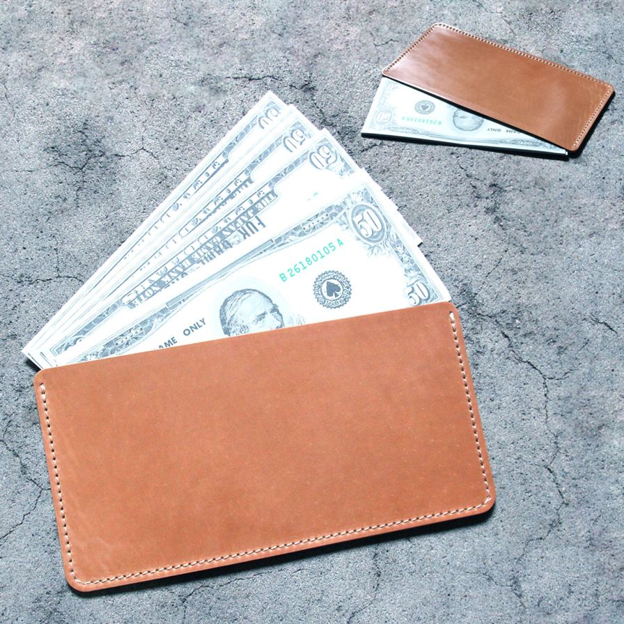 【 数量限定 コードバン シンプル 長札入れ 】小さい長財布（ 小銭入れなし ）／ 薄型 スリム 長財布 札入れ ・ cordovan 馬革 本革 ｜ 経年変化 おすすめ hnd