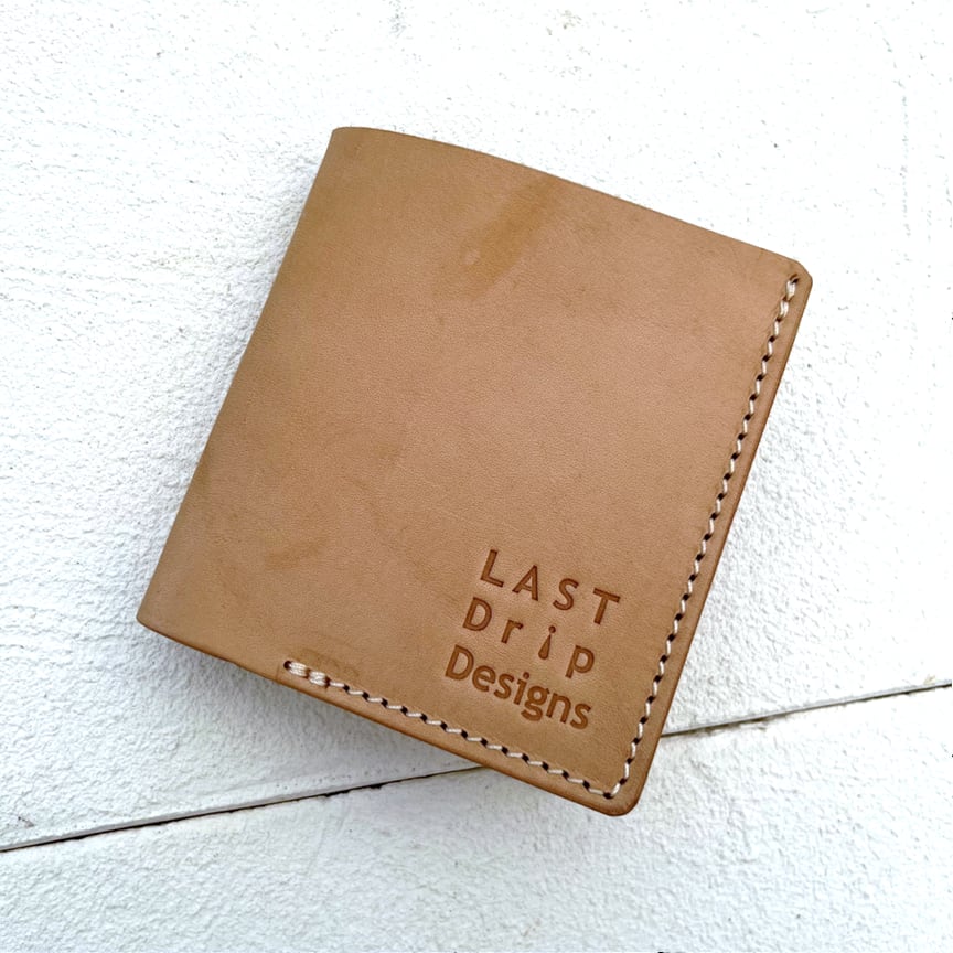 【 本ヌメ革 牛革 二つ折り財布 札入れ 】 ミニマム 2つ折り財布 ( 小銭入れなし . カード入れつき ) / コンパクト財布 革財布 ・ cowhide カウハイド レザー 本革 | 経年変化 おすすめ nfl pst