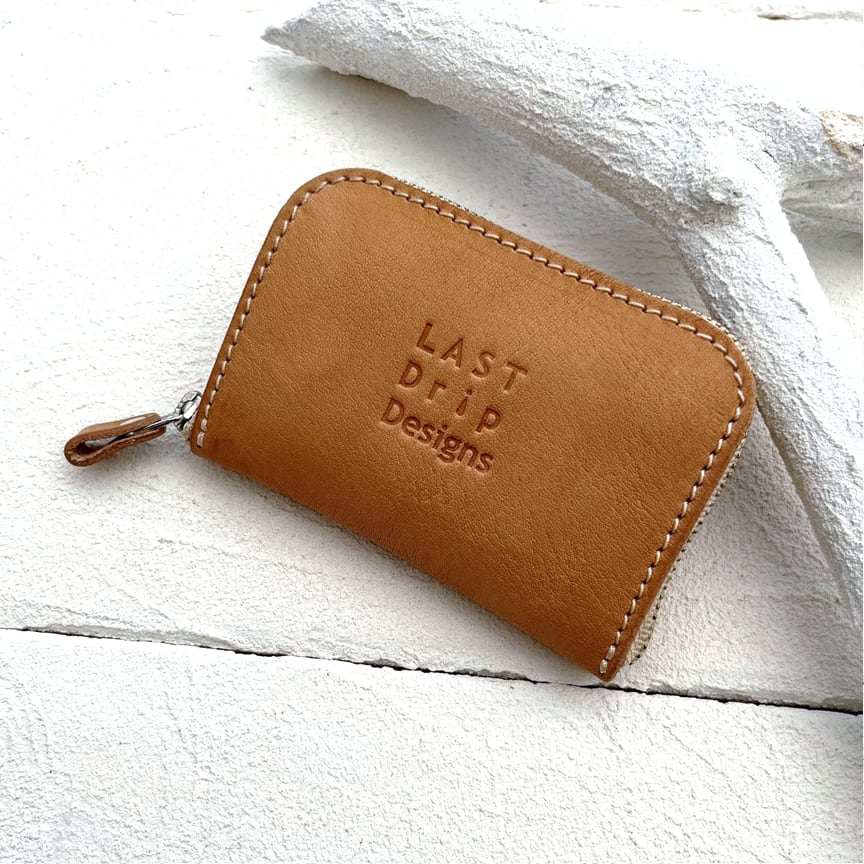 本ヌメ革 牛革 ZIP ミニ財布 】 ファスナー ミニ財布 （ 小銭入れつき