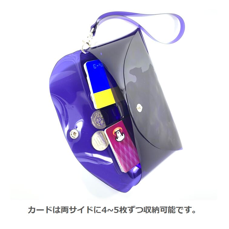 全11色 透明 長財布 】 ハンドストラップつき レター ロング